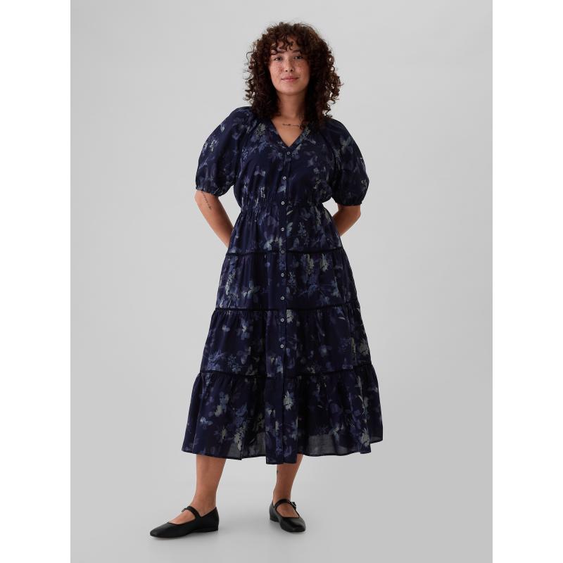 Květované košilové maxi šaty