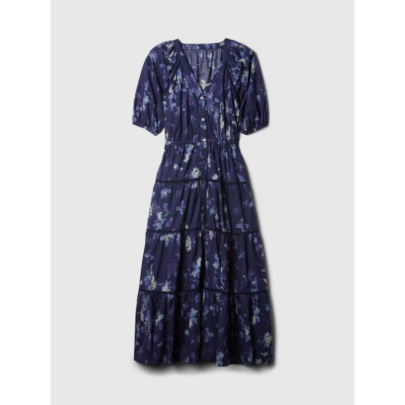 Květované košilové maxi šaty