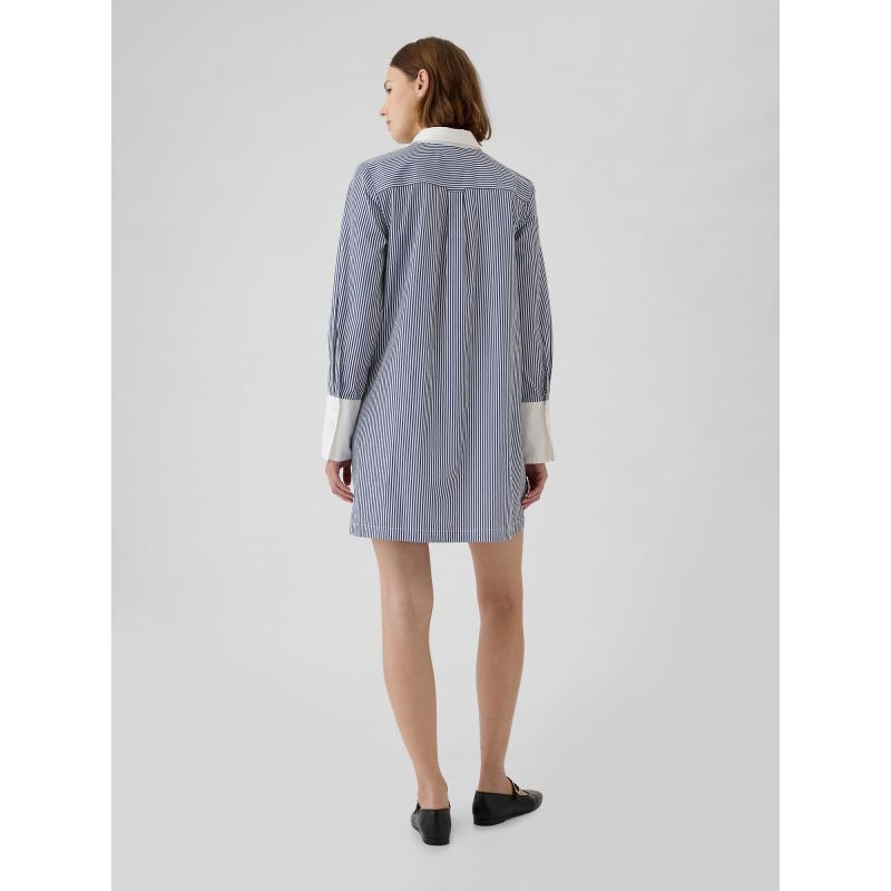 Pruhované košilové mini šaty