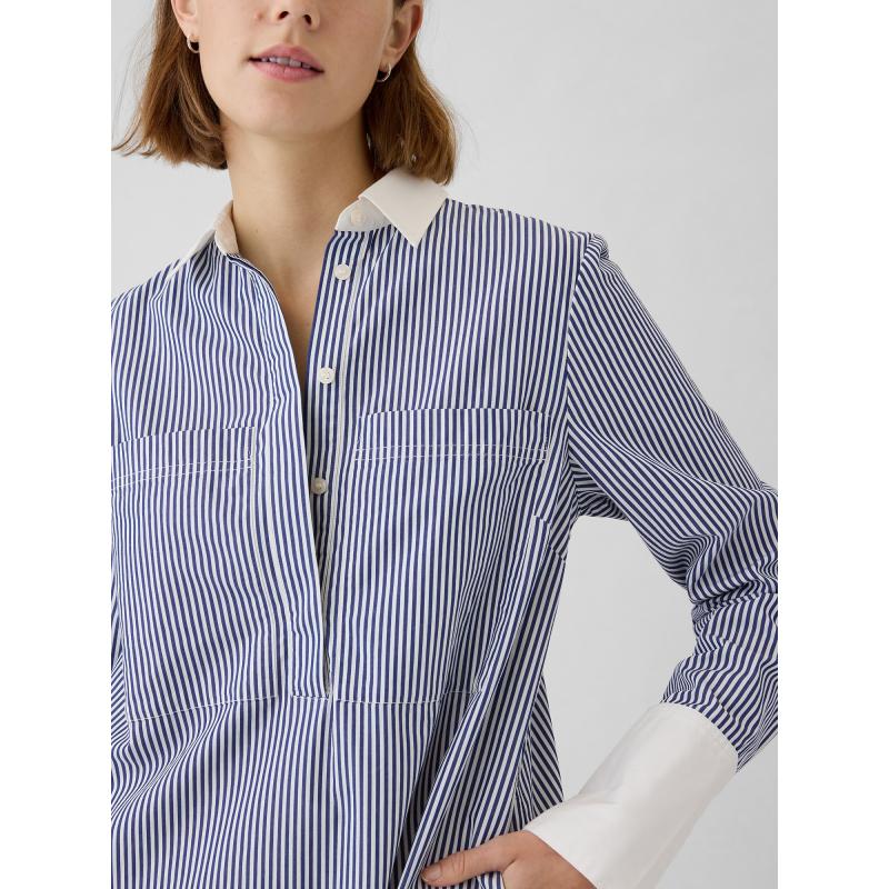 Pruhované košilové mini šaty