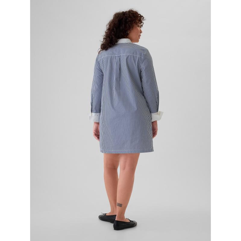 Pruhované košilové mini šaty