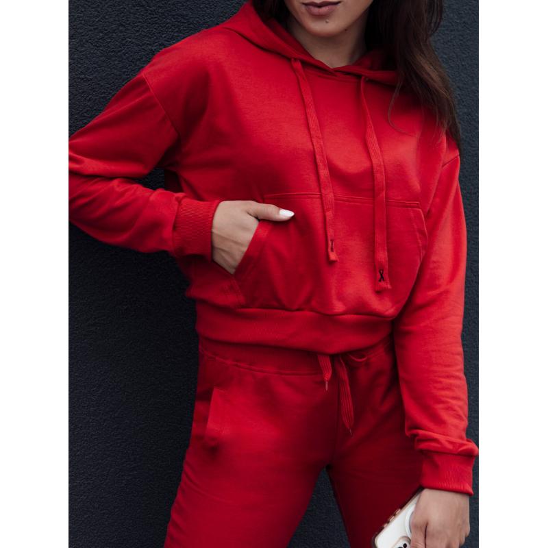 Dámská mikina TRENDHOOD s kapucí červená