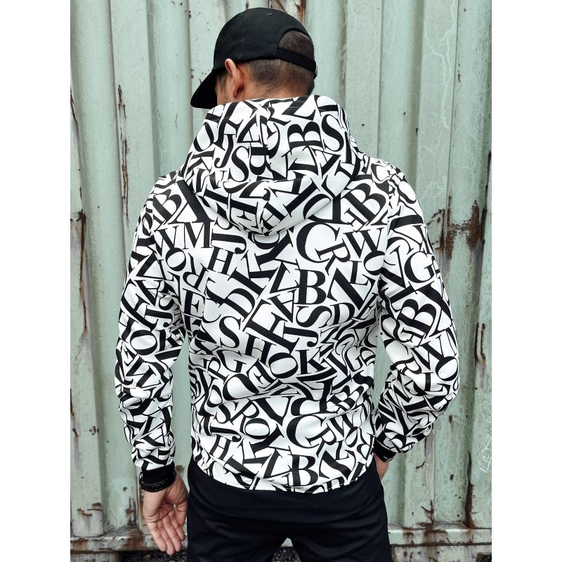 Pánská mikina s kapucí PRINT I bílá