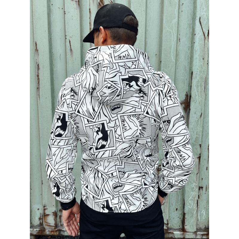 Pánská mikina s kapucí PRINT IV bílá