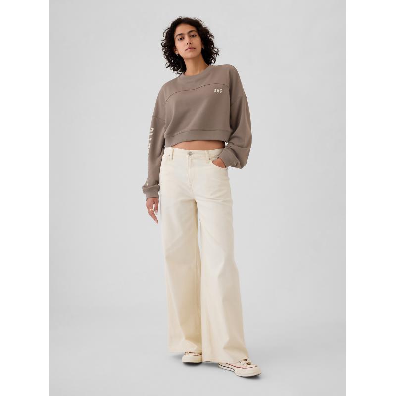 Crop pulóver logóval