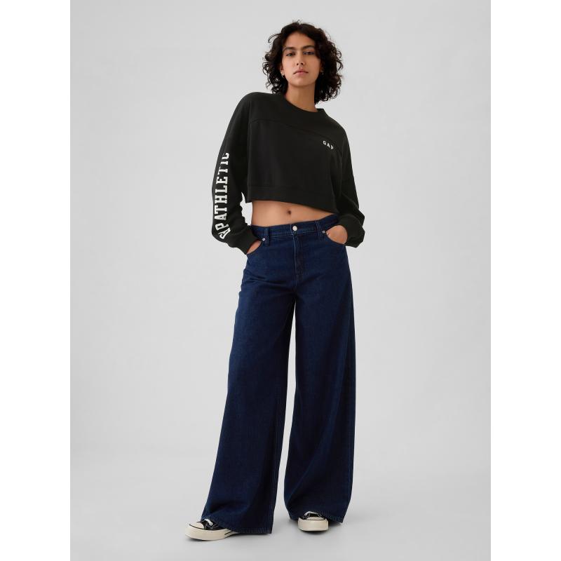 Crop pulóver logóval