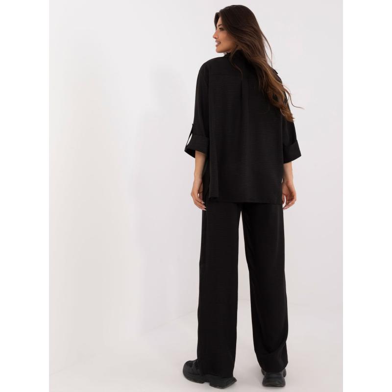 Dámský komplet s oversize tričkem dvoudílný letní černý 