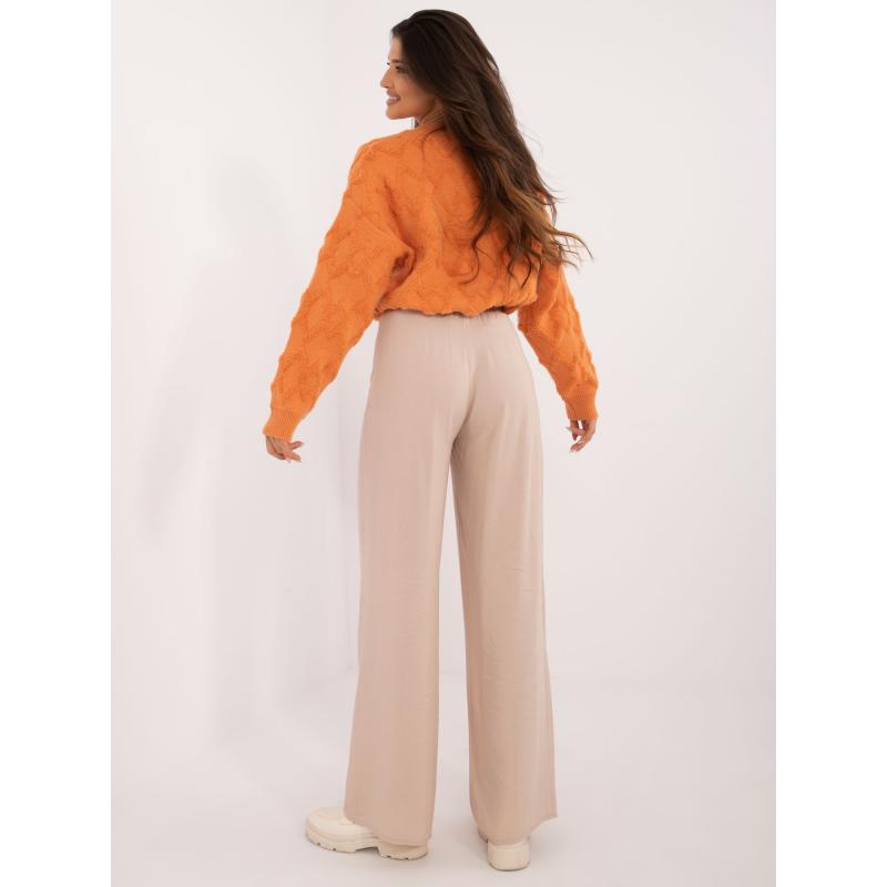 Dámské kalhoty z viskózové látky béžové 