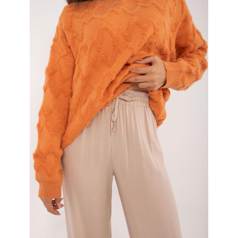 Dámské kalhoty z viskózové látky béžové 