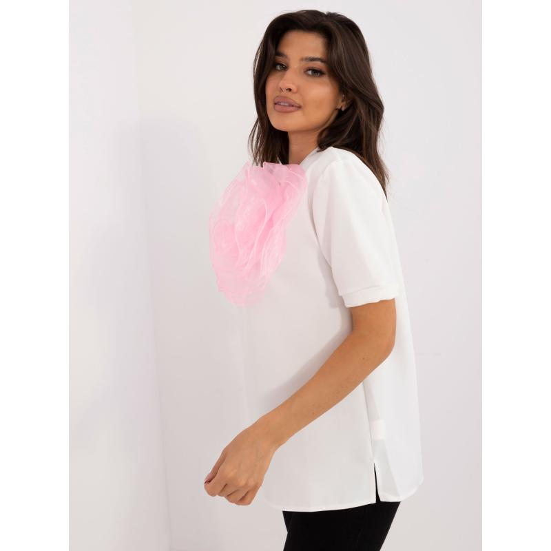 Dámská halenka s květinou ecru 