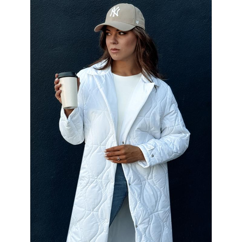 Dámský dlouhý prošívaný kabát TRENDIFY bílý