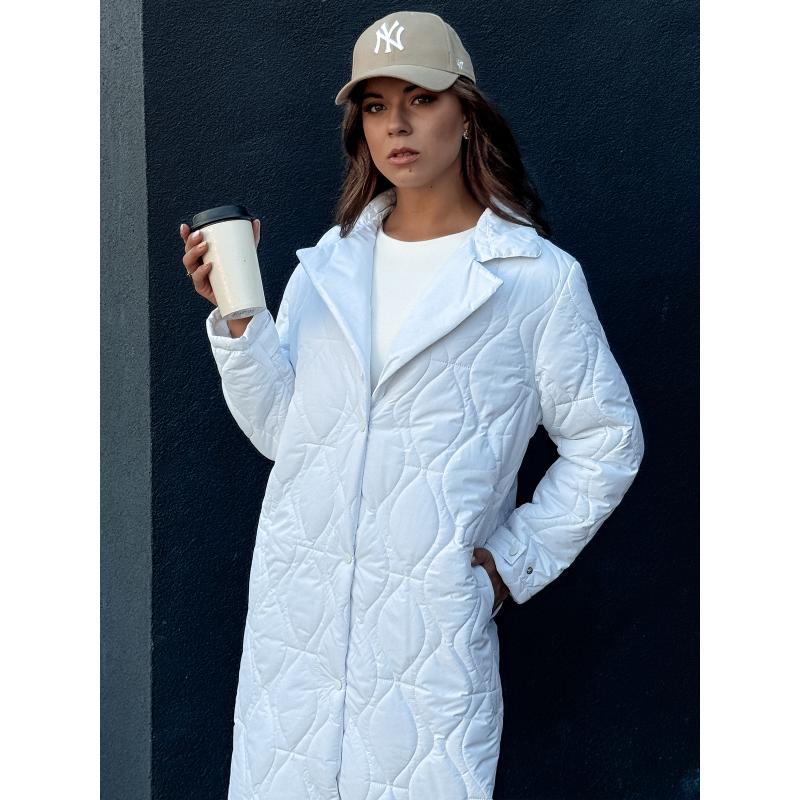 Dámský dlouhý prošívaný kabát TRENDIFY bílý