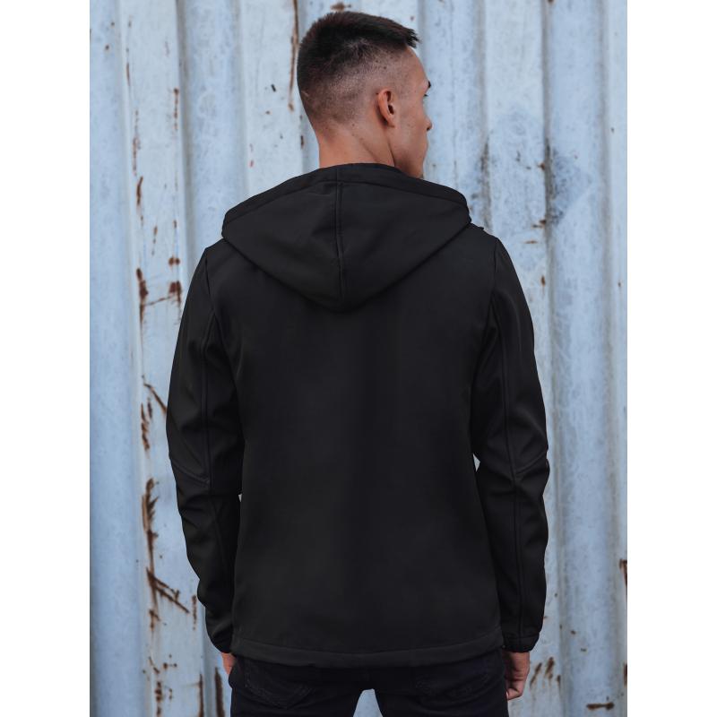 Pánská přechodná softshellová bunda s kapucí černá