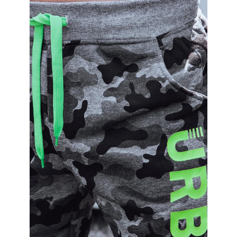 Pánské tepláky s potiskem moro antracitová