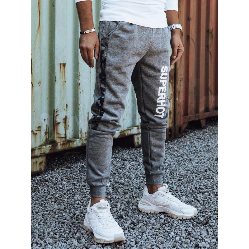 Férfi nyomtatott melegítőnadrág Antracit