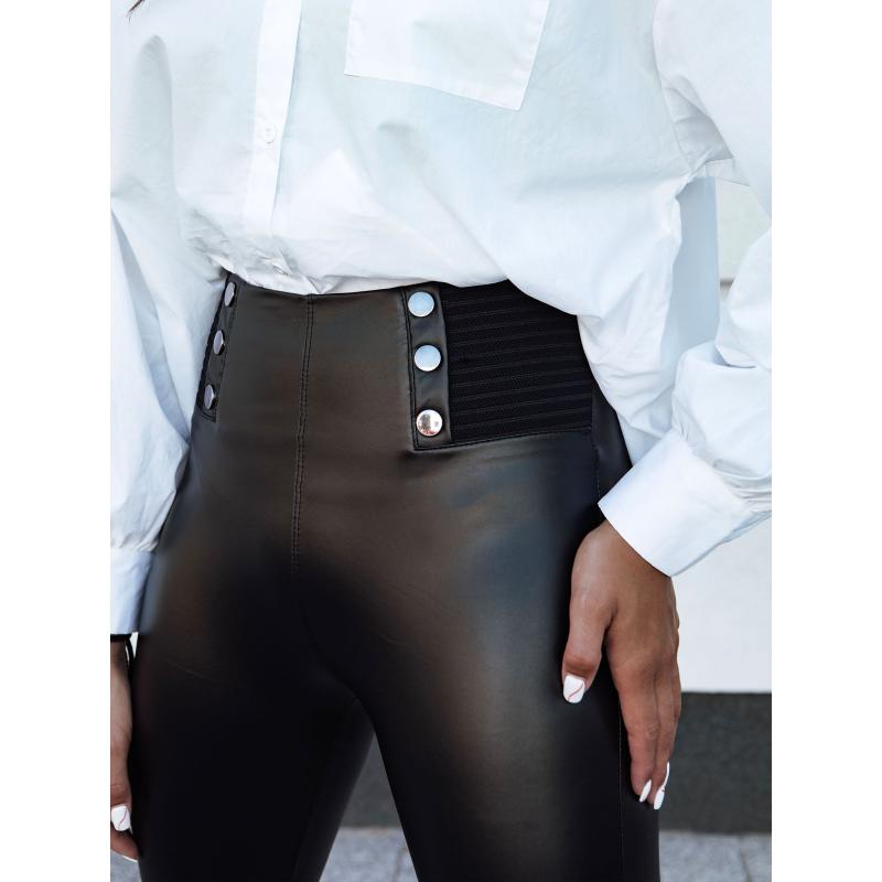 Dámske voskované nohavice s vysokým pásom TARMZ čierne