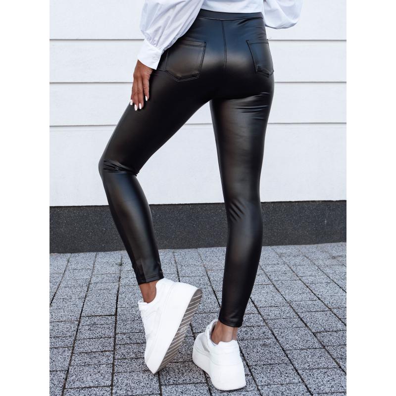 Dámske voskované nohavice s vysokým pásom TARMZ čierne