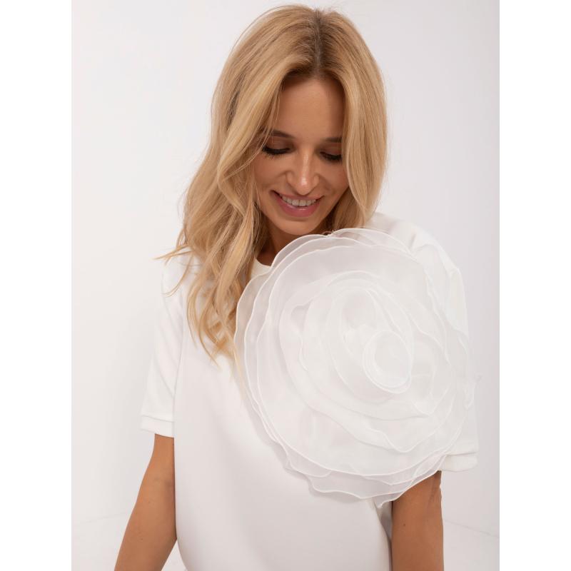 Dámská halenka s ozdobnou aplikací společenská ecru  