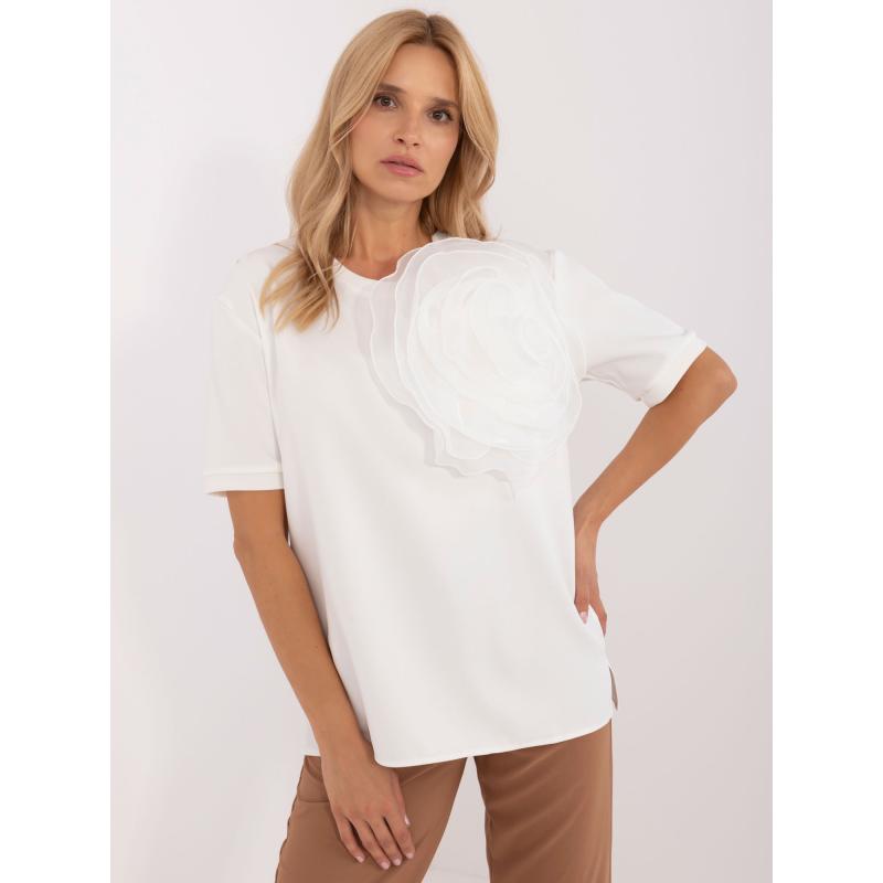 Dámská halenka s ozdobnou aplikací společenská ecru  