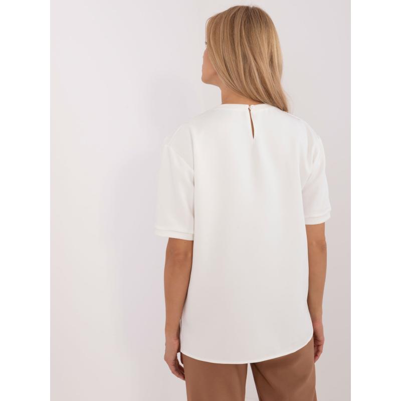 Dámská halenka s ozdobnou aplikací společenská ecru  