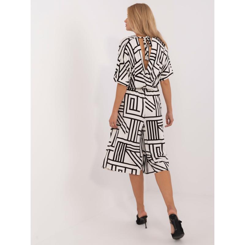 Dámský overal s culotte s kalhotami ecru 