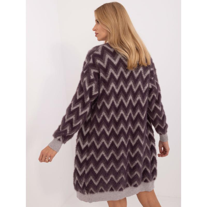 Dámský svetr bez knoflíků zmavě fialový  