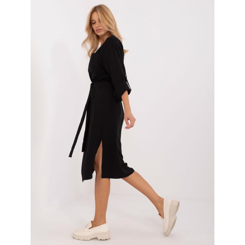Női öves ruha fekete