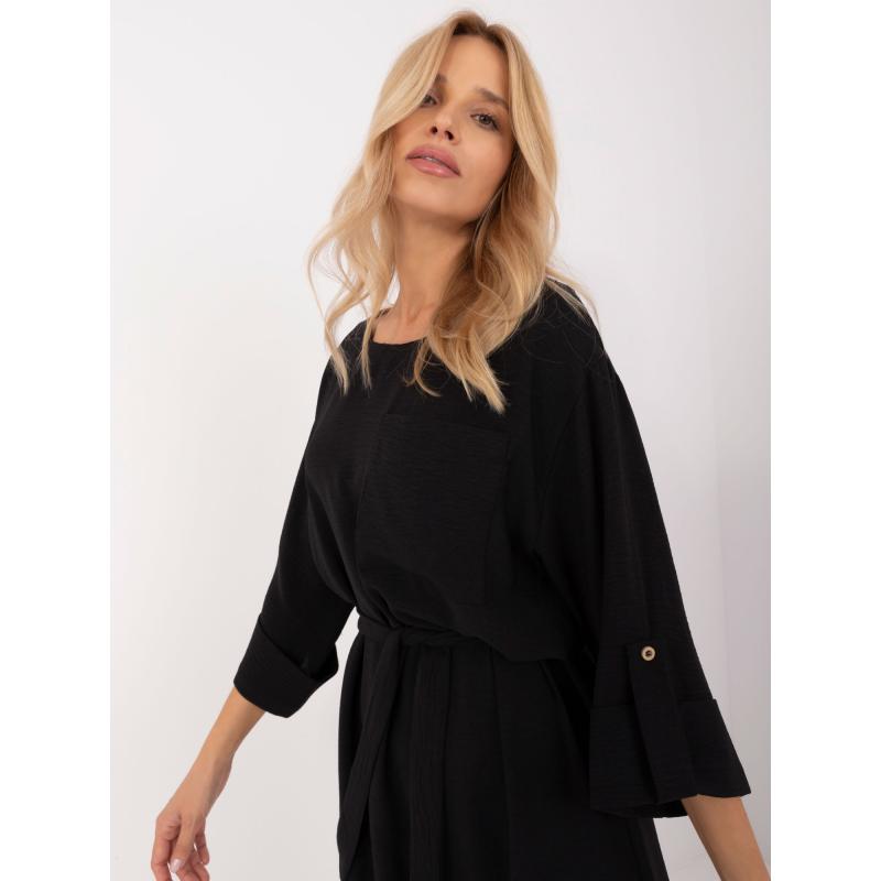 Női öves ruha fekete