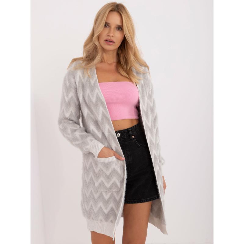 Dámský svetr ze směsi viskózy šedý  