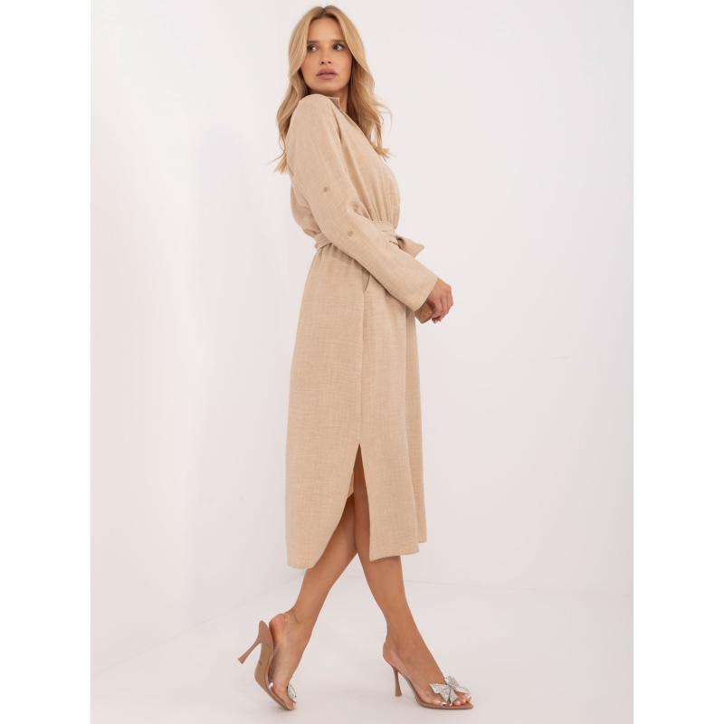 Női 3/4 ujjú ruha bézs