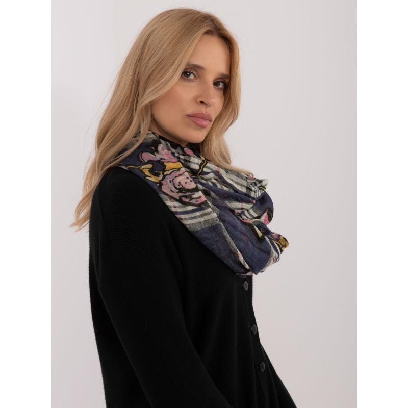 Dámský kostkovaný šátek tmavě modrý