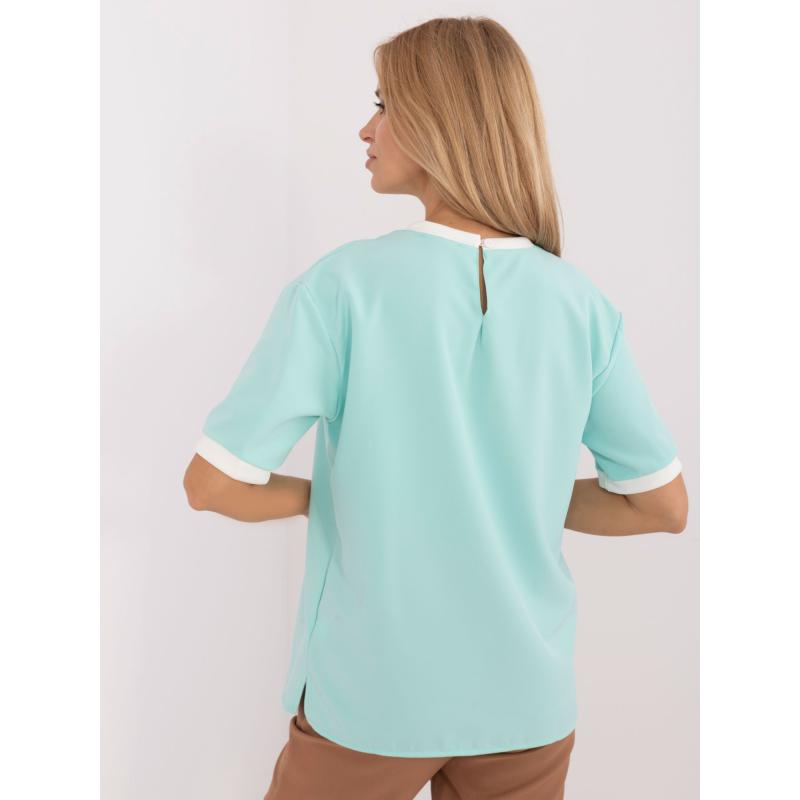 Dámská halenka s mašlí mentolově zelená 