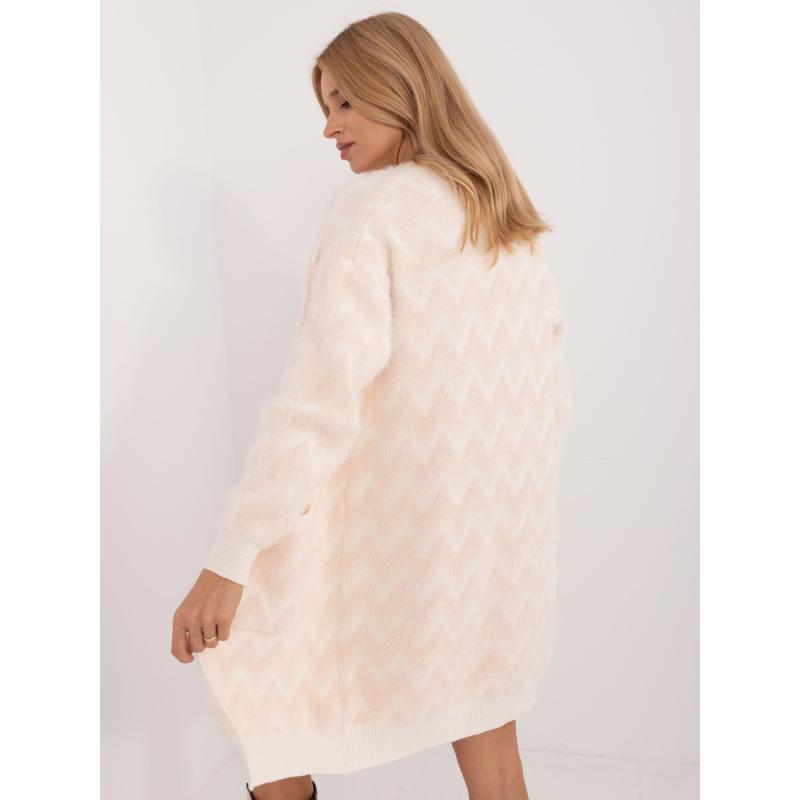 Dámský svetr s kapsami světle béžový 