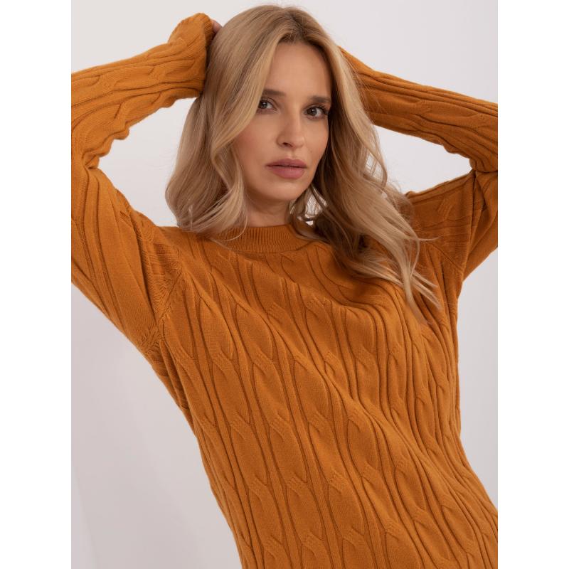 Női kardigán kendőkkel és bordás szegélyekkel mustárszínű