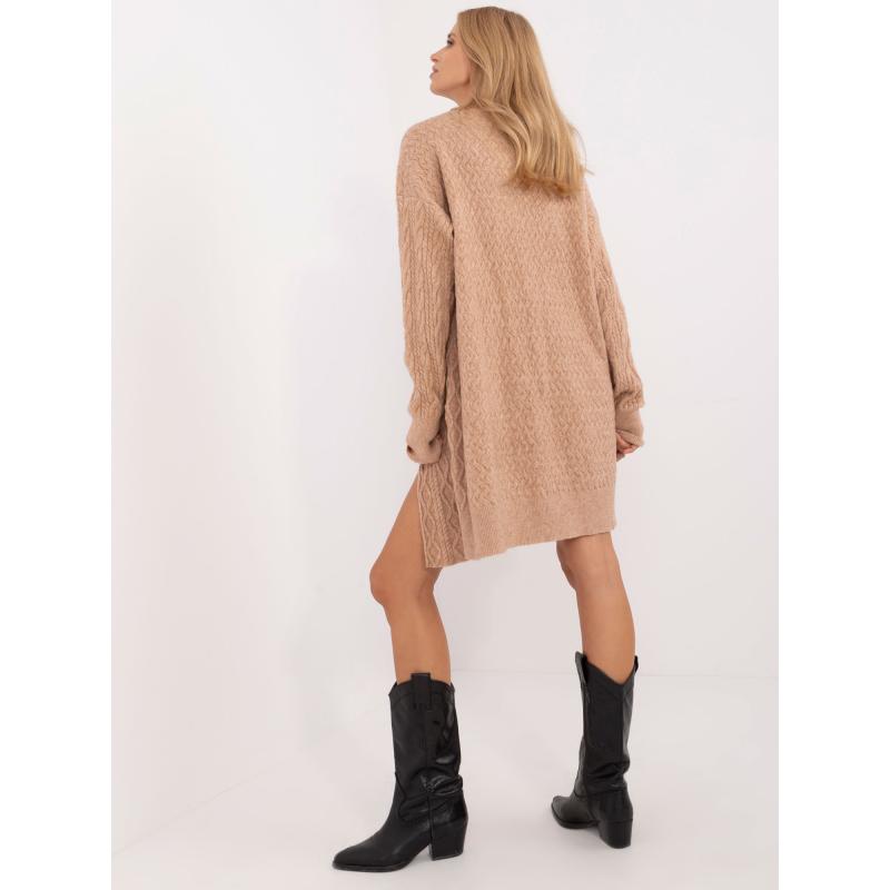 Dámský svetr bez knoflíků hnědý