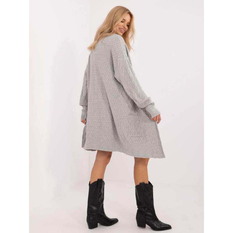 Női kardigán zsebekkel szürke