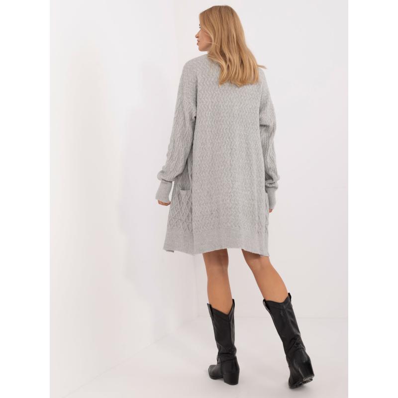 Női kardigán zsebekkel szürke