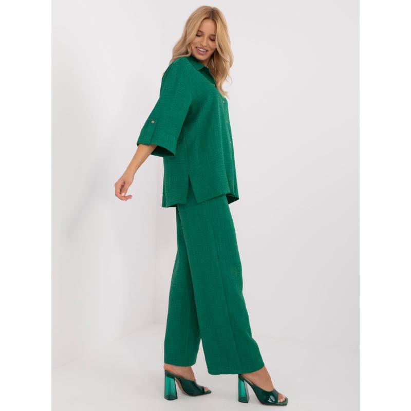 Dámský komplet s 3/4 rukávy zelený