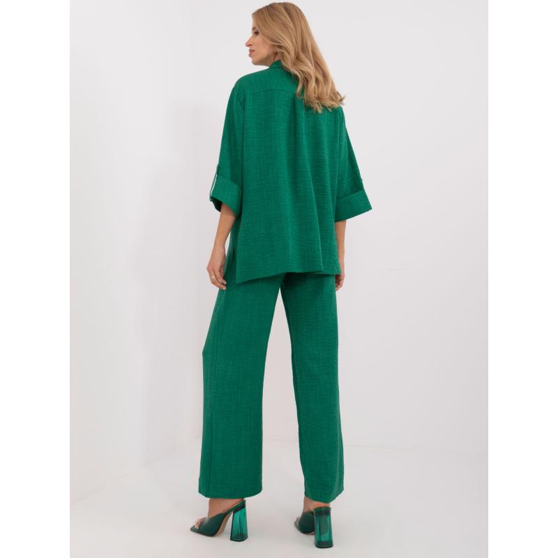 Dámský komplet s 3/4 rukávy zelený