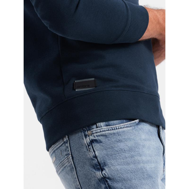 Pánská bavlněná nepropínací mikina BASIC tmavě modrá 