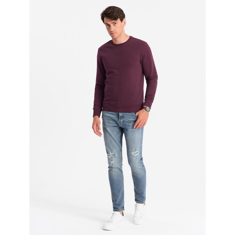 Pánská bavlněná nepropínací mikina BASIC bordó 