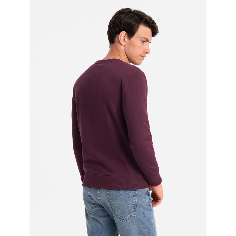 Pánská bavlněná nepropínací mikina BASIC bordó 