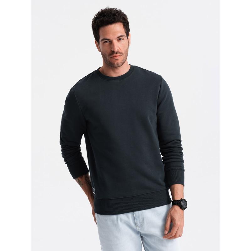 Férfi pamut pulóver BASIC pulóver fekete
