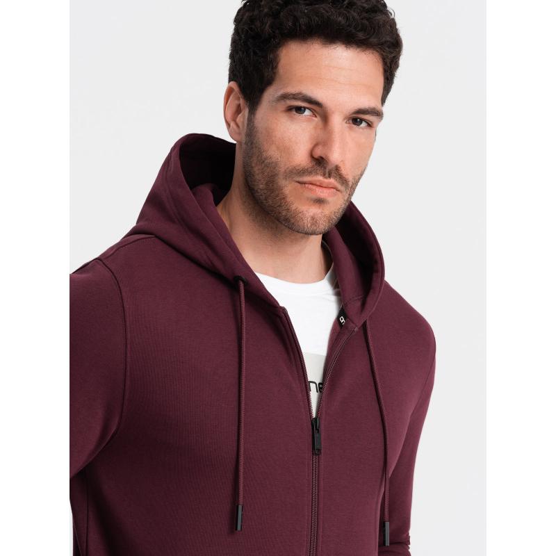 Pánska bavlnená mikina BASIC bordová