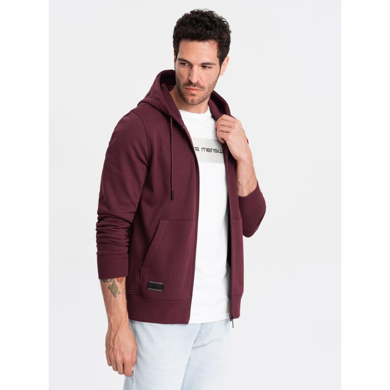 Pánska bavlnená mikina BASIC bordová