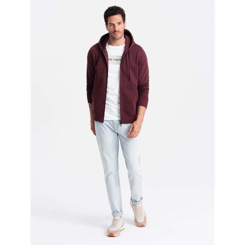 Pánska bavlnená mikina BASIC bordová