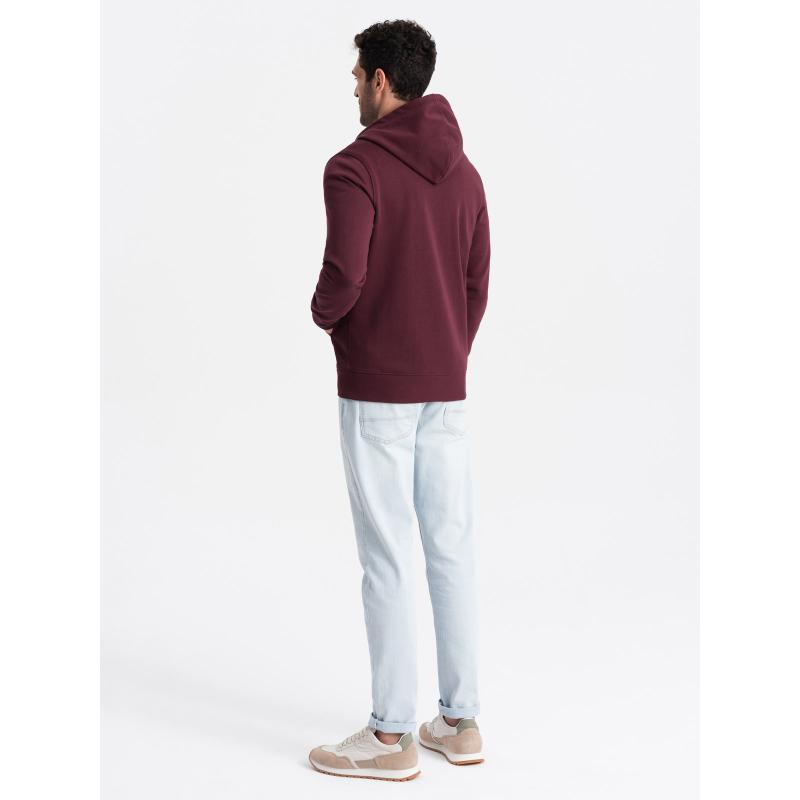 Pánska bavlnená mikina BASIC bordová