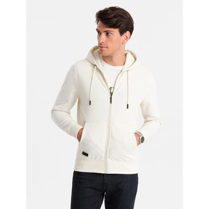 Rozepínací bavlněná pánská mikina BASIC krémová 