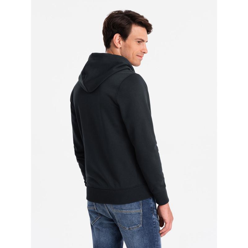Pánská rozepínací bavlněná mikina BASIC černá