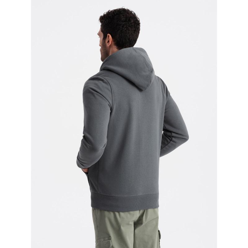 Pánská rozepínací bavlněná mikina BASIC grafitová